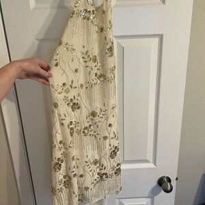 Sequin Floral Halter Dress